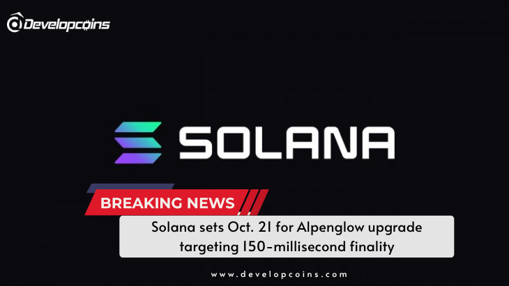 Solana sets Oct. 21 for Alpenglow upgrade targeting 150-millisecond finality